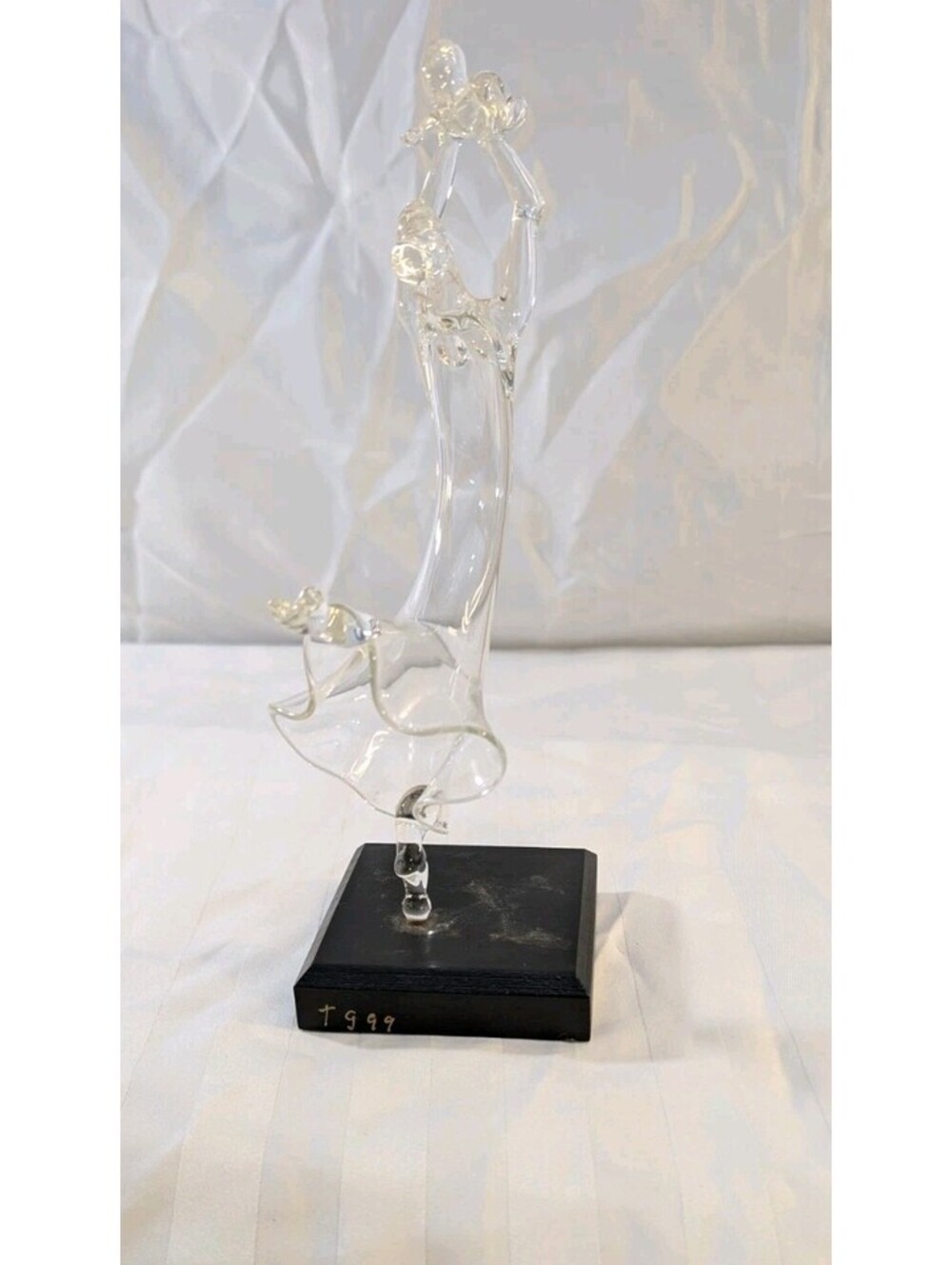 Milon Townsend Art Glass Dancer & Child Sculpture 10 In Flamework Signed T99